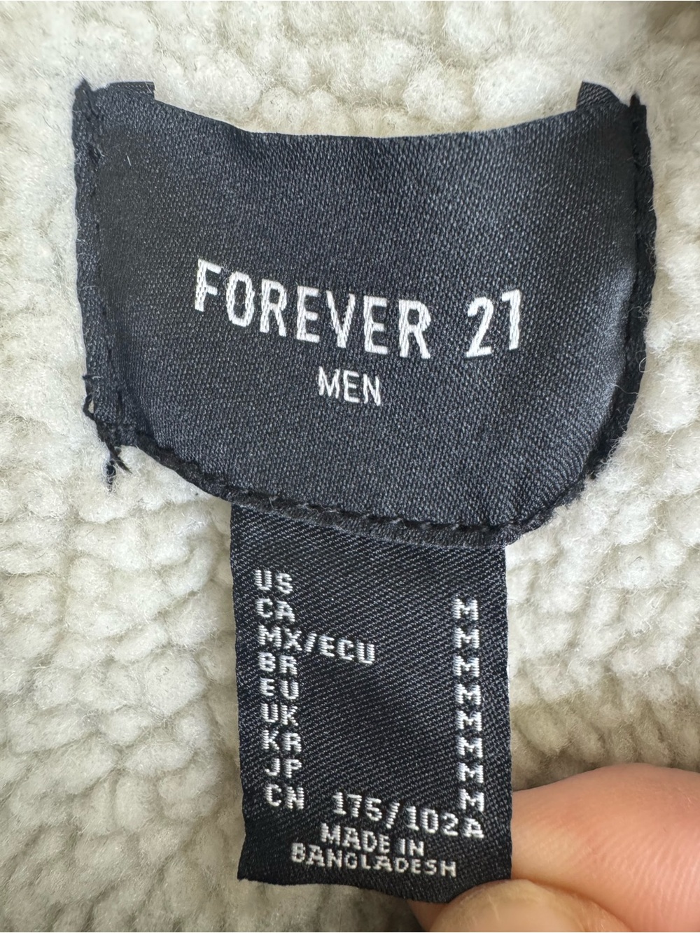 Forever 21 Men Black Corduroy Sherpa Lined Trucker Jacket Size M - Picture 2 of 6